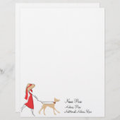 Modèle D'en-tête De Lettre Snazzy Dog Walker (Devant / Derrière)