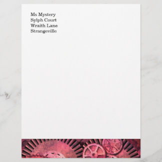 Modèle D'en-tête De Lettre Steampink Steampunk rose