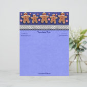 Modèle D'en-tête De Lettre Sucreries de biscuits de pain d'épice bleues (Debout devant)
