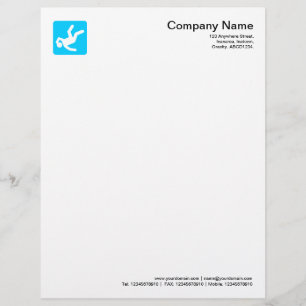 Modèle D'en-tête De Lettre Symbole tombé d'homme - bleu de ciel