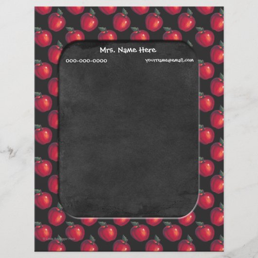 Modèle D'en-tête De Lettre Tableau rouge de pommes (Devant)