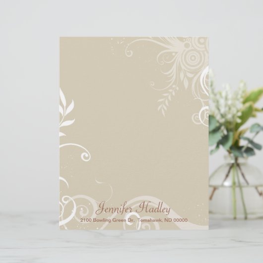 Modèle D'en-tête De Lettre Tan élégant et papeterie faite sur commande (Debout devant)