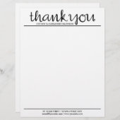 Modèle D'en-tête De Lettre Tête de Merci noire (Devant / Derrière)