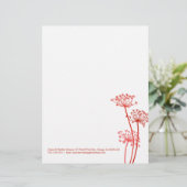 Modèle D'en-tête De Lettre Tête de persil de vaches à fleurs rouges (Debout devant)