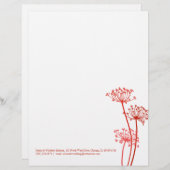 Modèle D'en-tête De Lettre Tête de persil de vaches à fleurs rouges (Devant / Derrière)