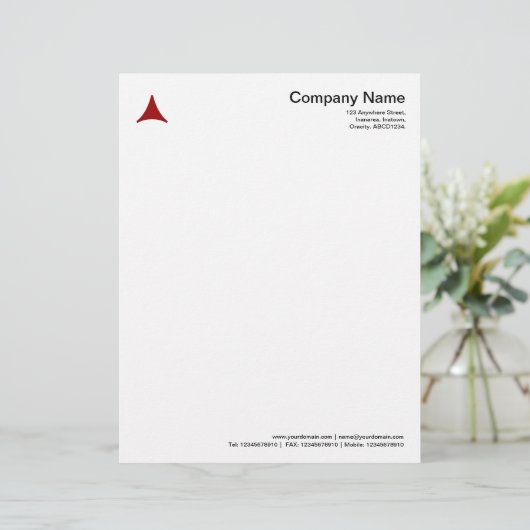 Modèle D'en-tête De Lettre Triangle Courbé - Rouge Ruby (Debout devant)