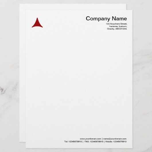 Modèle D'en-tête De Lettre Triangle Courbé - Rouge Ruby (Devant / Derrière)