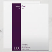 Modèle D'en-tête De Lettre violets professionnels (Devant / Derrière)