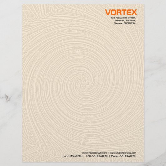 Modèle D'en-tête De Lettre Vortex - Orange pâle (Devant)
