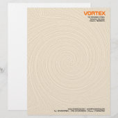 Modèle D'en-tête De Lettre Vortex - Orange pâle (Devant / Derrière)