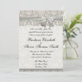 Modèle dentelle blanche personnalisé faire-part de (Debout devant)