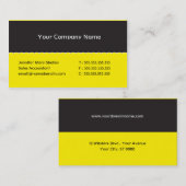 Modèle d'entreprise jaune de carte de visite (Devant / Derrière)