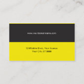 Modèle d'entreprise jaune de carte de visite (Dos)