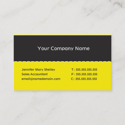 Modèle d'entreprise jaune de carte de visite (Devant)