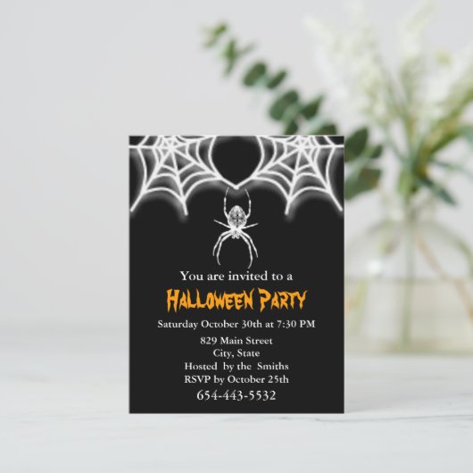 Modèle déplaisant Spider & Web Invitation Card (Debout devant)