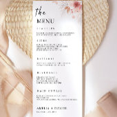 Modèle des cartes de menu Mariage fleur sauvage