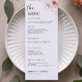 Modèle des cartes de menu Mariage fleur sauvage