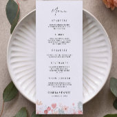 Modèle des cartes de menu Mariage fleur sauvage