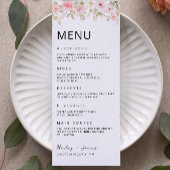 Modèle des cartes de menu Mariage rose