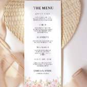 Modèle des cartes de menu Mariage rose