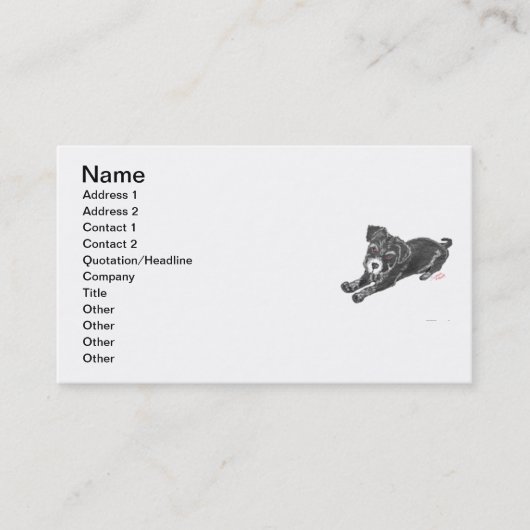 Modèle des cartes de pointage Schnauzer (Devant)