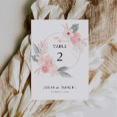 Modèle des cartes de table Mariage fleur sauvage