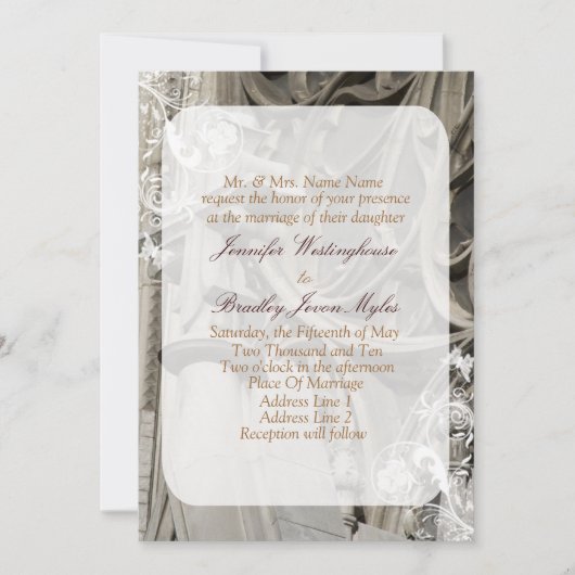 Modèle des invitations de mariage de l'église (Devant)
