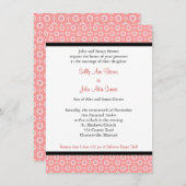 Modèle des invitations de mariage de pêche moderne (Devant / Derrière)