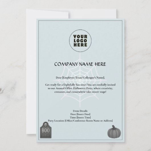 Modèle des invitations et des invitations Hallowee (Dos)