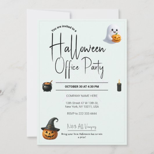Modèle des invitations et des invitations Hallowee (Devant)