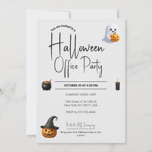 Modèle des invitations et des invitations Hallowee (Devant)
