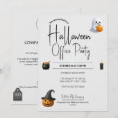 Modèle des invitations et des invitations Hallowee (Devant / Derrière)