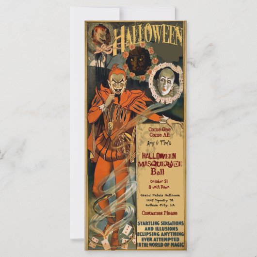 Modèle des invitations masquées d'Halloween (Devant)