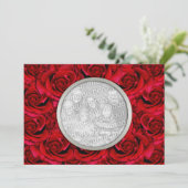 modèle des invitations - Roses rouges personnalisa (Debout devant)