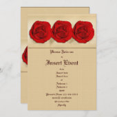 modèle des invitations - Roses rouges personnalisa (Devant / Derrière)