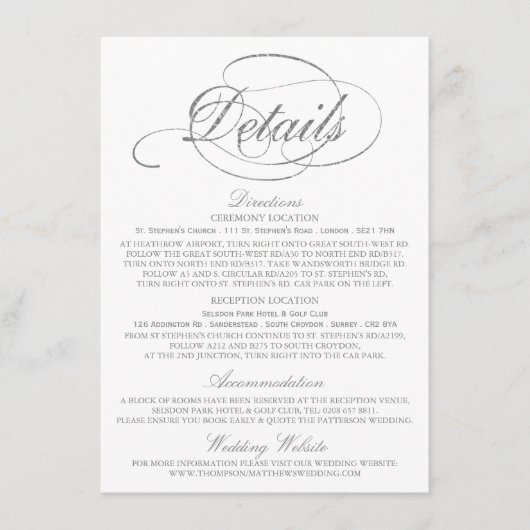 Modèle détail Mariage Chic Faux Silver Foil (Devant)