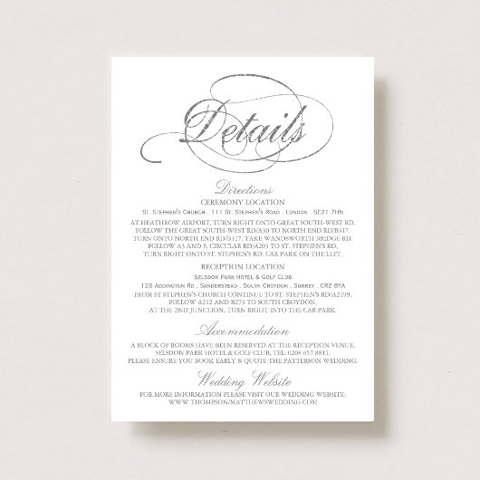 Modèle détail Mariage Chic Faux Silver Foil
