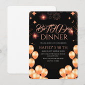 Modèle d'invitation à dîner d'anniversaire numériq (Devant / Derrière)