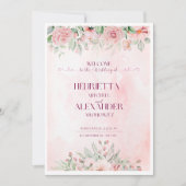 Modèle d'invitation à fleurs roses, Invitation mod (Devant)