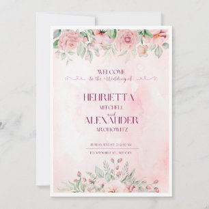 Modèle d'invitation à fleurs roses, Invitation mod