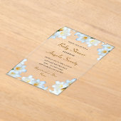 Modèle d'invitation Baby shower acrylique blanc (Poser)