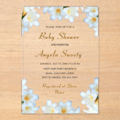 Modèle d'invitation Baby shower acrylique blanc (Recto)
