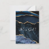 Modèle d'invitation Blue Gold Baby Girl Shower (Dos)