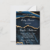 Modèle d'invitation Blue Gold Baby Girl Shower (Devant)