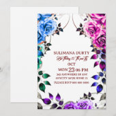 Modèle d'invitation d'anniversaire Rose Gold: Allo (Devant / Derrière)