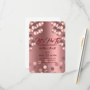 Modèle d'invitation d'anniversaire Rose Gold: Allo