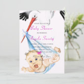 Modèle d'invitation de Baby shower de transport de (Debout devant)