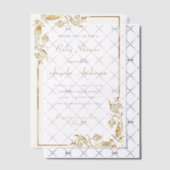 Modèle d'invitation de Baby shower Vellum Or Perso (Décalage (Invitation))