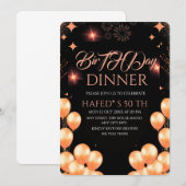 Modèle d'invitation de dîner d'anniversaire numéri (Devant / Derrière)