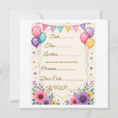 Modèle d'invitation de fête élégant (Dos)